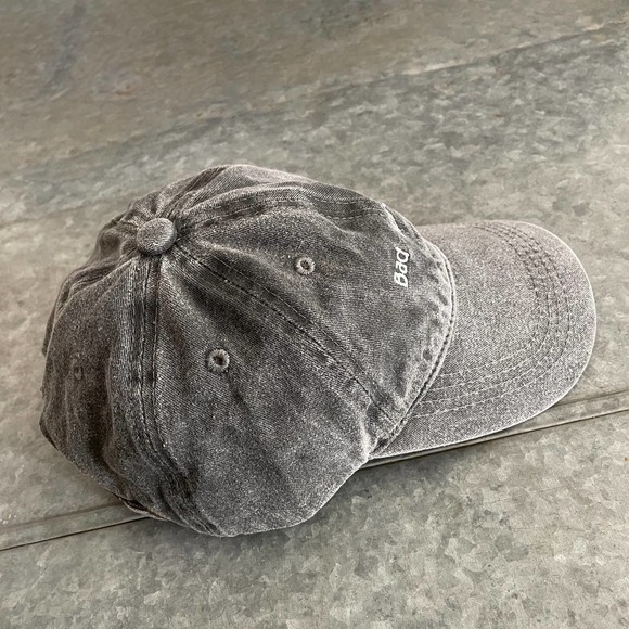 Steve Madden Bad Hair Day Embroidered Hat Cap Charcoal Gray Vintage Distressed - Picture 6 of 9
